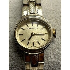 Caravelle N9 1979 Ladies Manual Wind Watch Works 17MM 6.25" Gold Tone F47